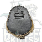 Scottish Handmade Brown Fur Leather Kilt Sporran with Stag Head & Feather Accent – Battle of Kilts